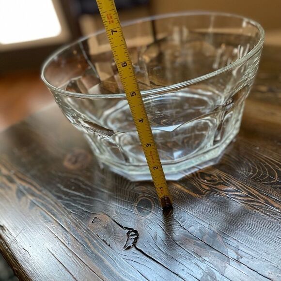 Italian Clear Large Glass Serving Bowl Marked Italy 10” Diameter - Picture 6 of 7